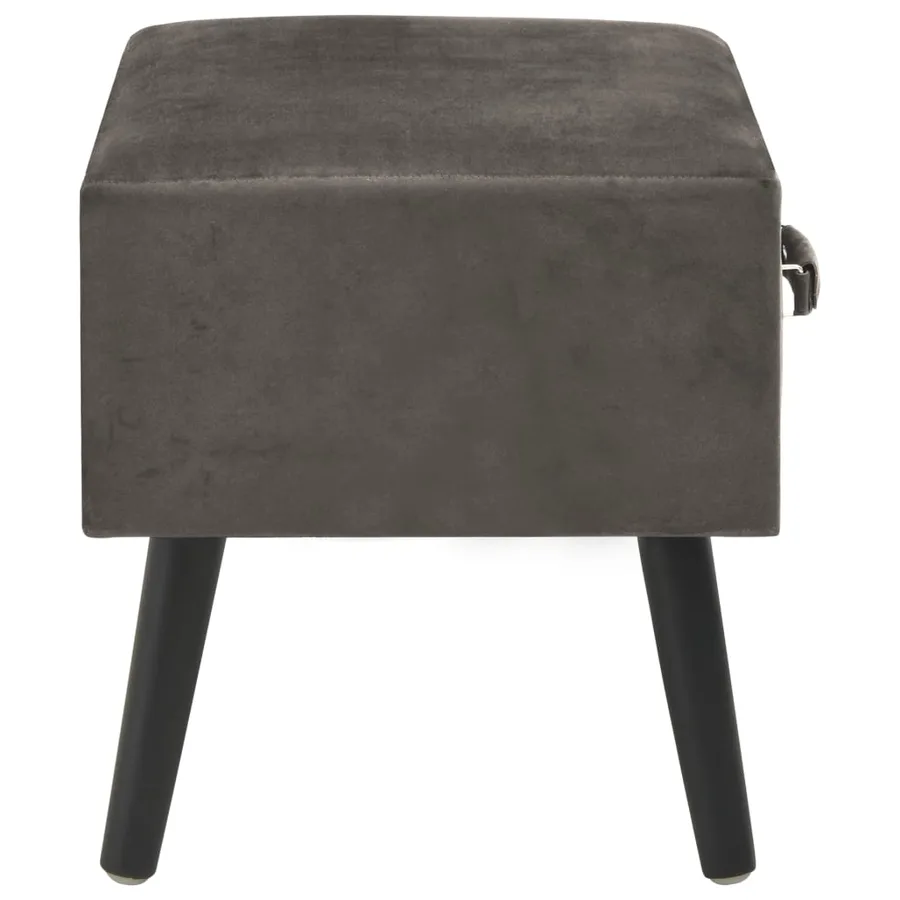 Table de chevet Gris 40x35x40 cm Velours - 5