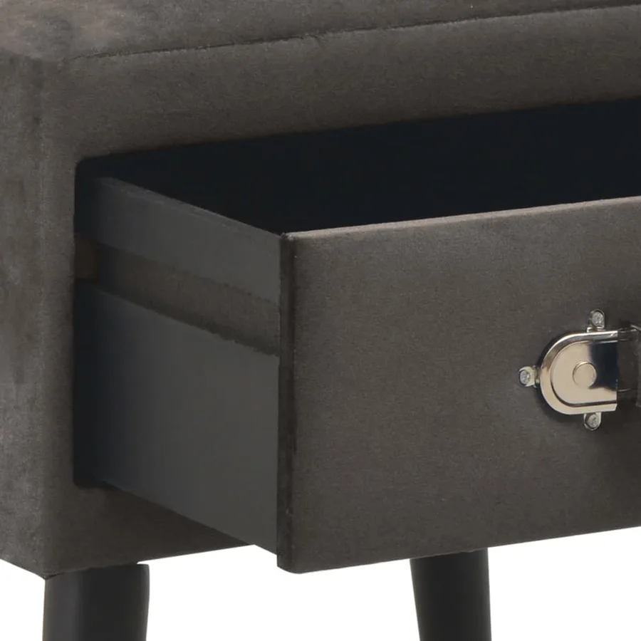Table de chevet Gris 40x35x40 cm Velours - 6