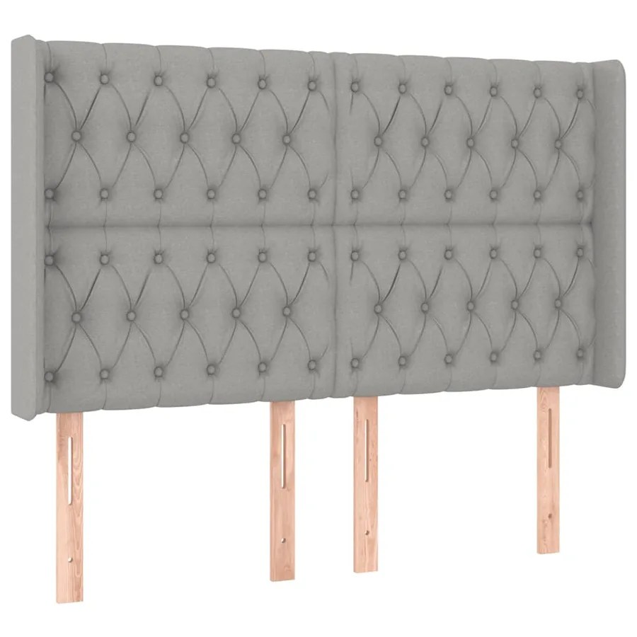 Sommier à lattes de lit matelas LED Gris clair 140x200 cm Tissu - 7