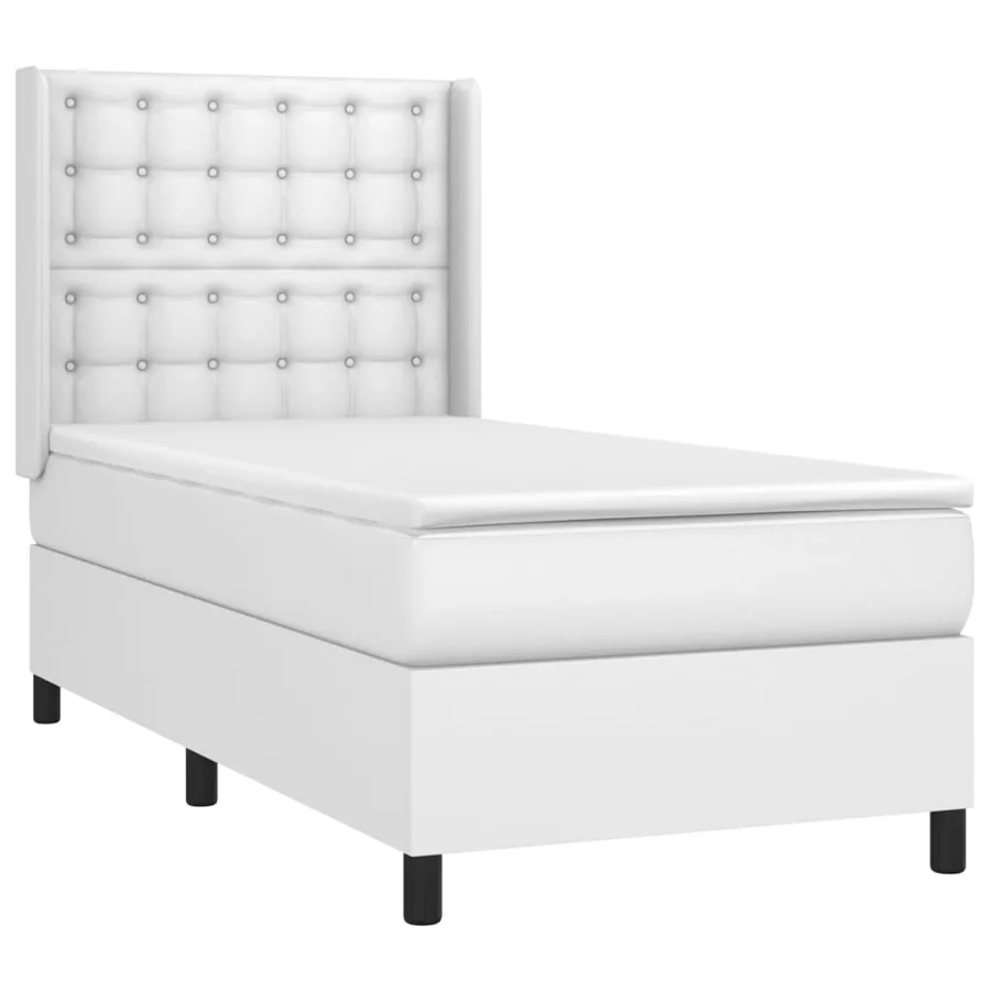 Sommier à lattes de lit matelas LED Blanc 80x200cm Similicuir - 4