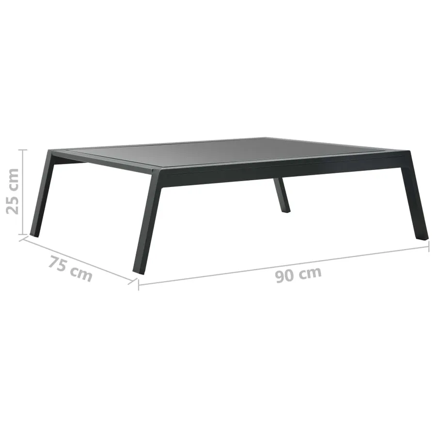 Salon de jardin 4 pcs avec coussins Aluminium Gris foncé - 15