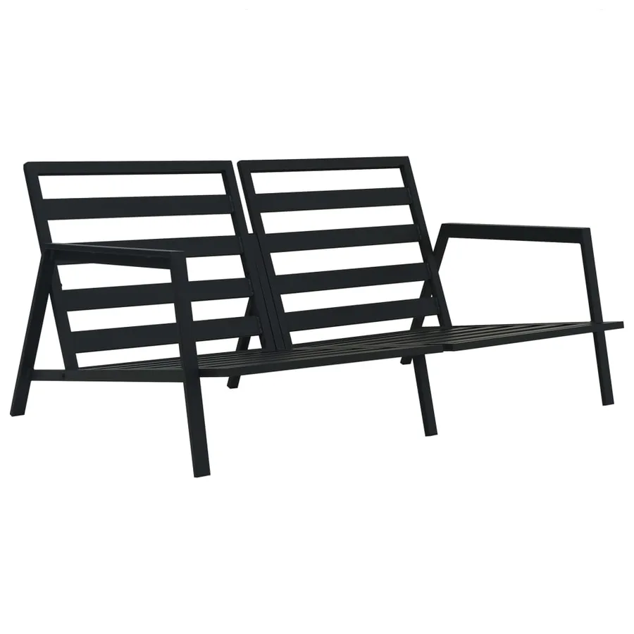 Salon de jardin 4 pcs avec coussins Aluminium Gris foncé - 3