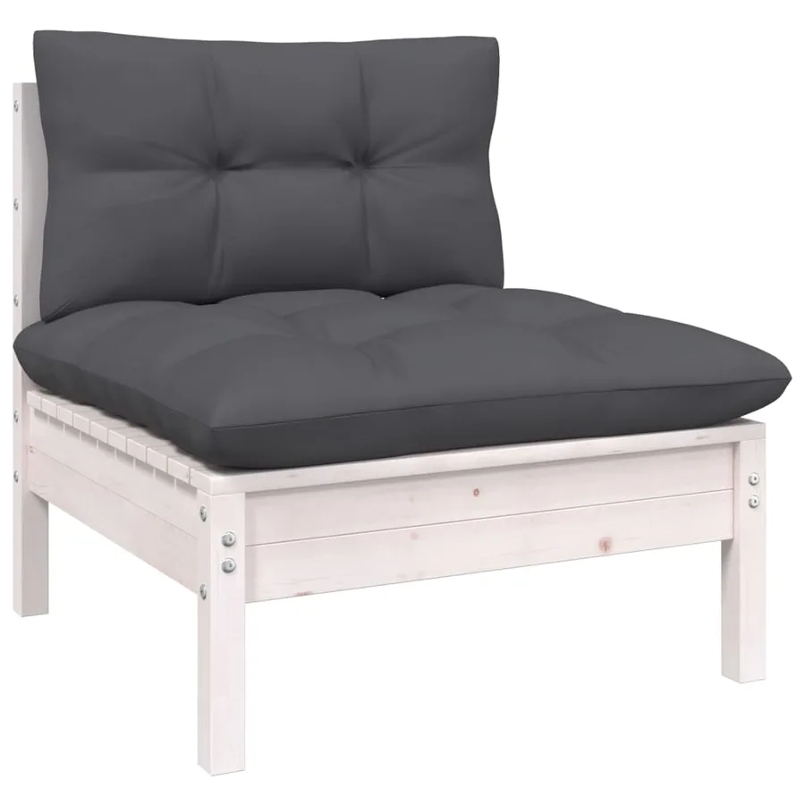 Salon de jardin 4 pcs avec coussins anthracite Bois de pin - 4