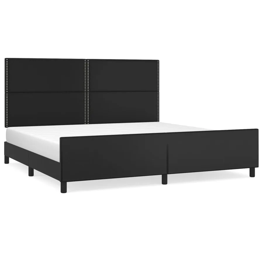 Cadre de lit sans matelas noir 200x200 cm similicuir - 2