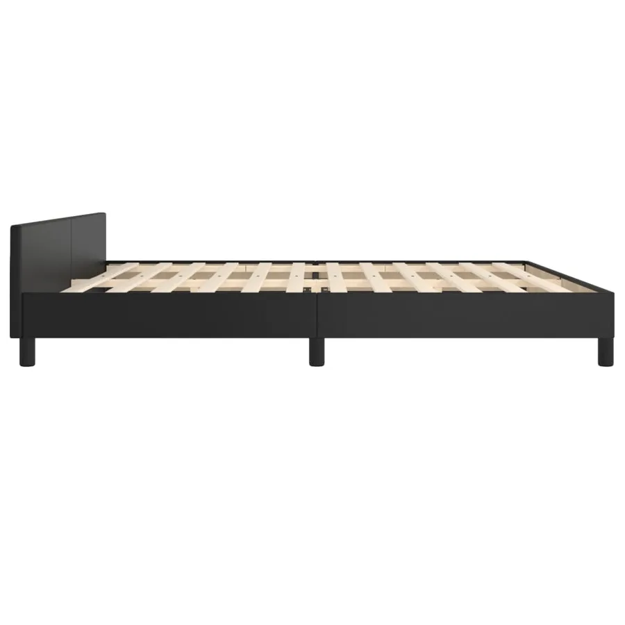 Cadre de lit sans matelas noir 200x200 cm similicuir - 7
