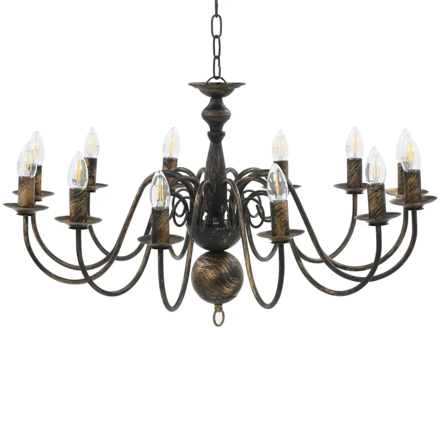 Lustre Noir antique 12 ampoules E14 - 2