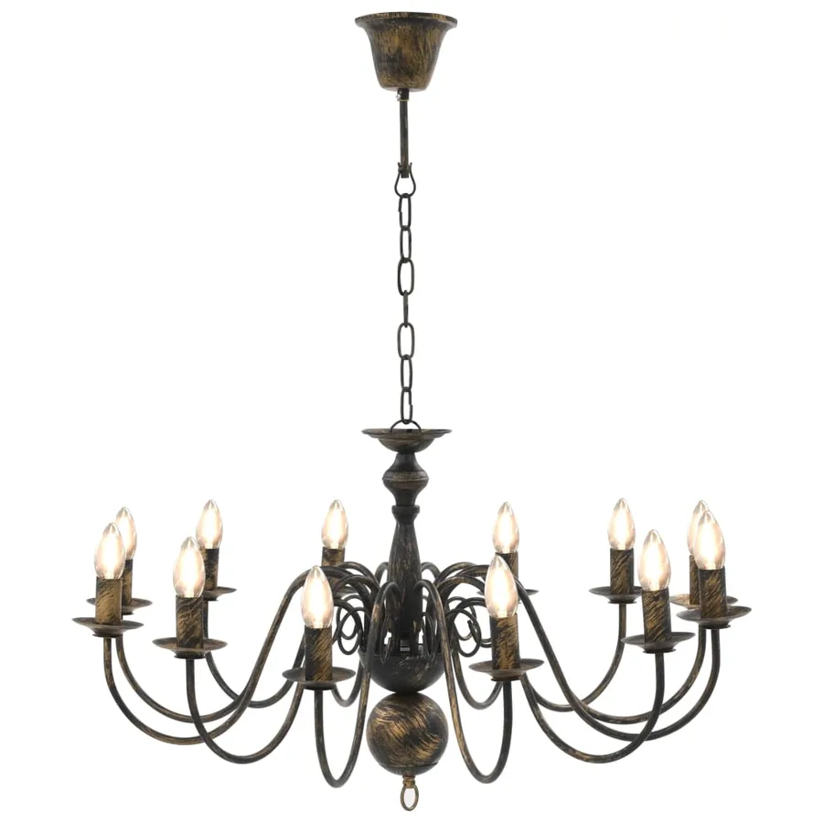 Lustre Noir antique 12 ampoules E14 - 3