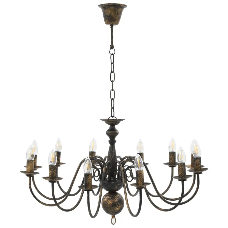 Lustre Noir antique 12 ampoules E14 - 4