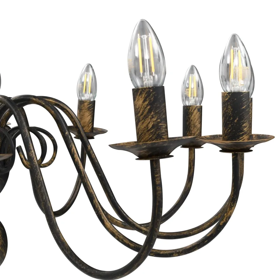 Lustre Noir antique 12 ampoules E14 - 6