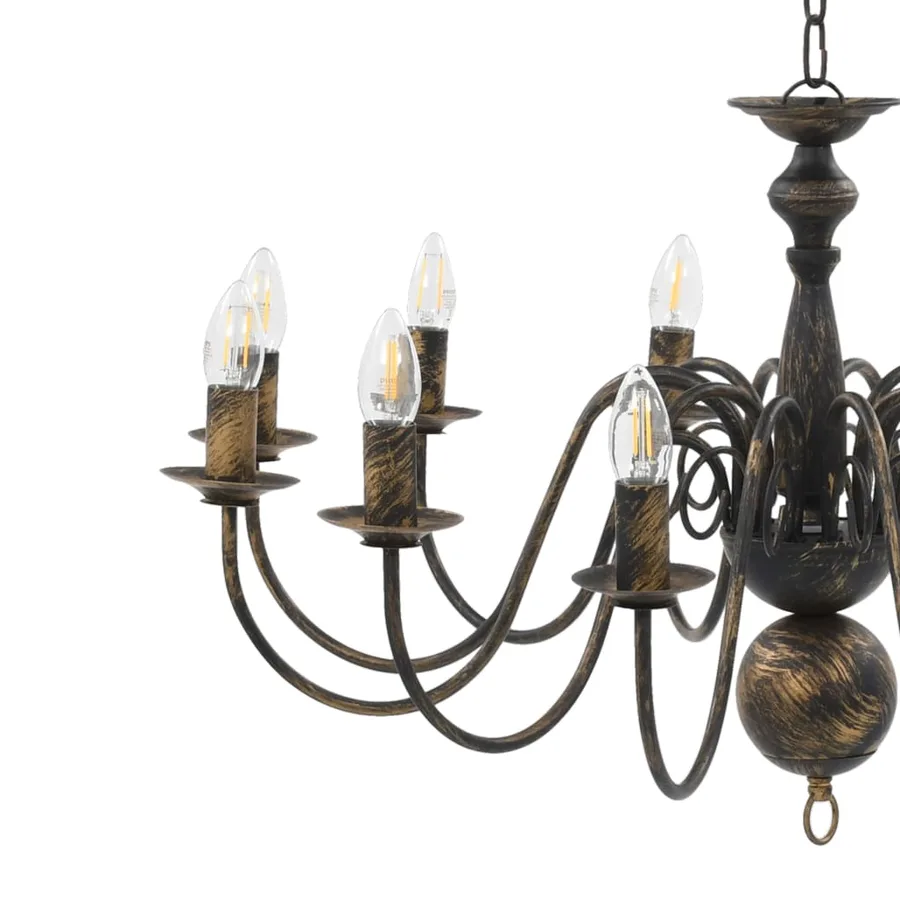 Lustre Noir antique 12 ampoules E14 - 7