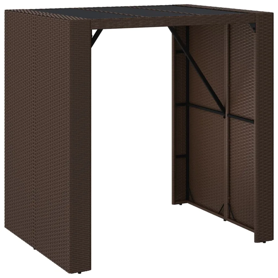 Ensemble de bar de jardin avec coussins 5 pcs marron poly rotin - 4