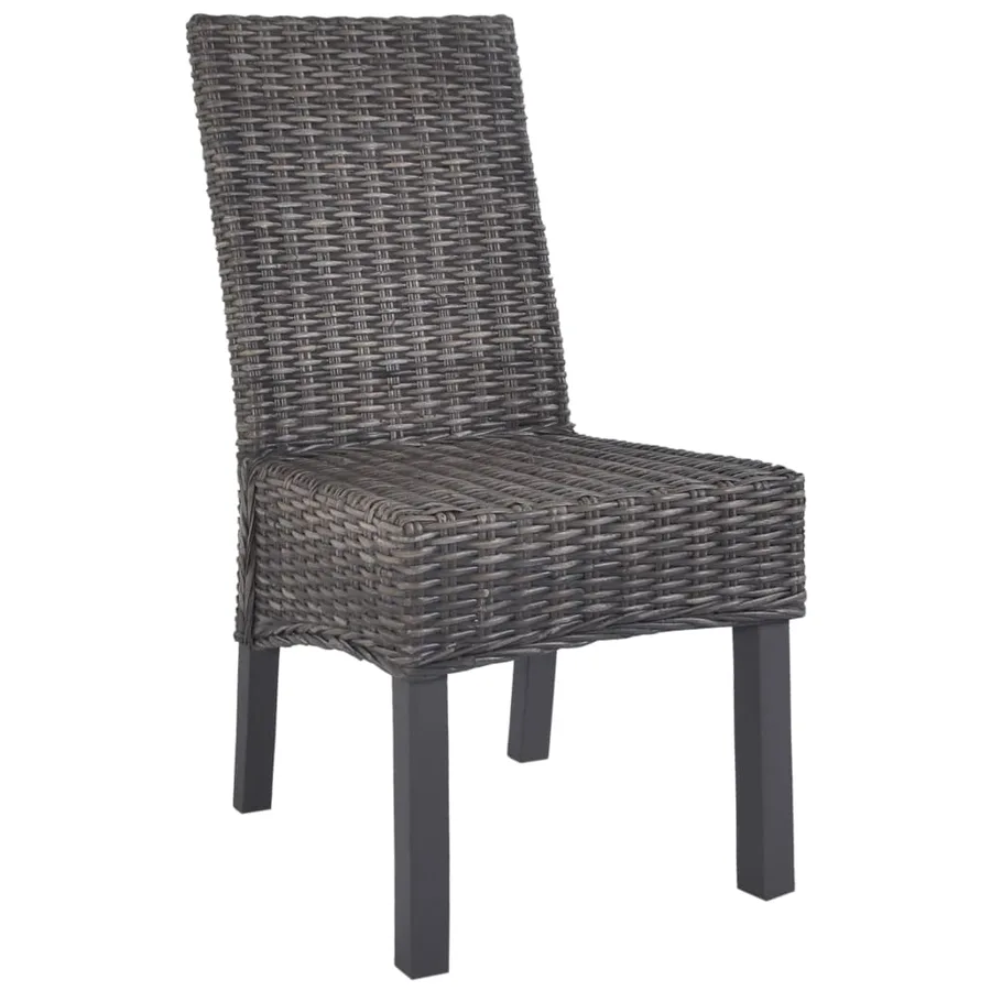 Chaises à manger lot de 6 marron rotin Kubu et bois de manguier - 2
