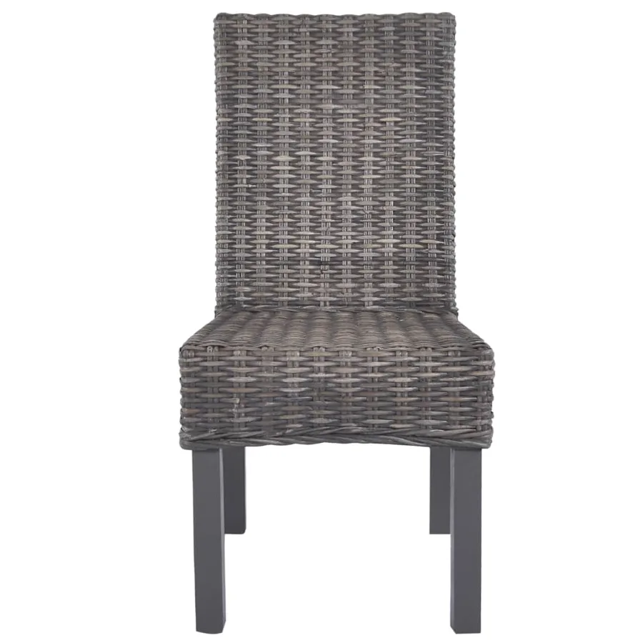 Chaises à manger lot de 6 marron rotin Kubu et bois de manguier - 3