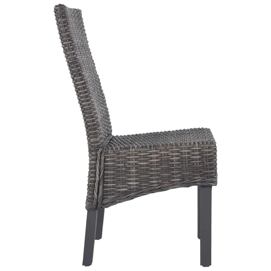 Chaises à manger lot de 6 marron rotin Kubu et bois de manguier - 4
