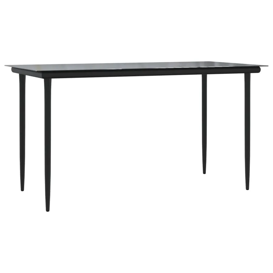 Ensemble à manger de jardin 5 pcs noir textilène et acier - 4