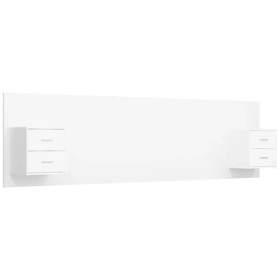 Tête de lit avec armoires Blanc Bois d’ingénierie - 2