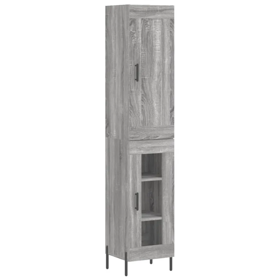 Buffet haut Sonoma gris 34,5x34x180 cm Bois d'ingénierie - 2