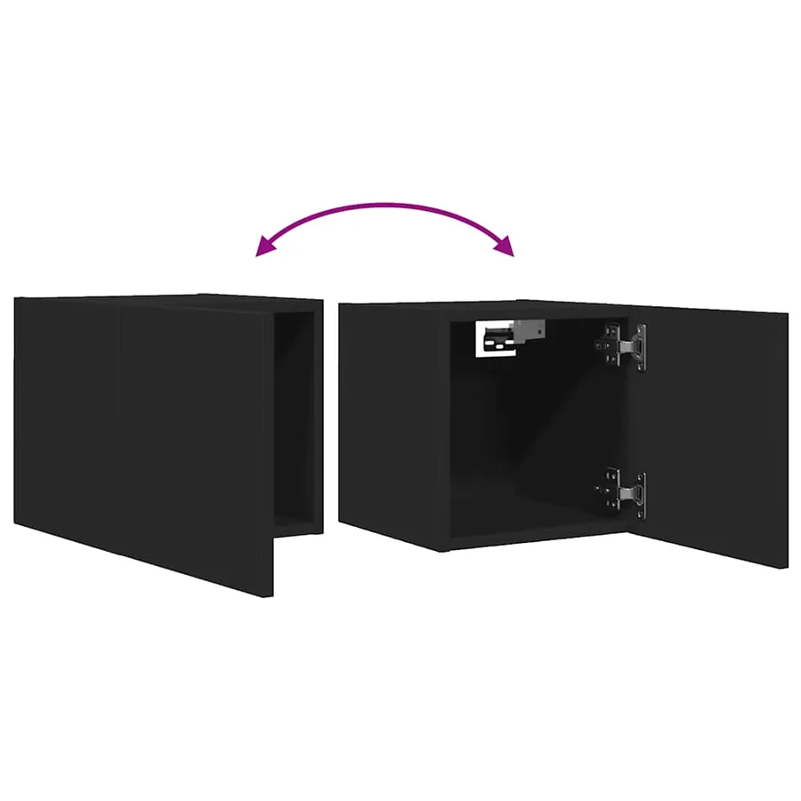 Meubles TV muraux 2 pcs Noir 30,5x30x30 cm - 8