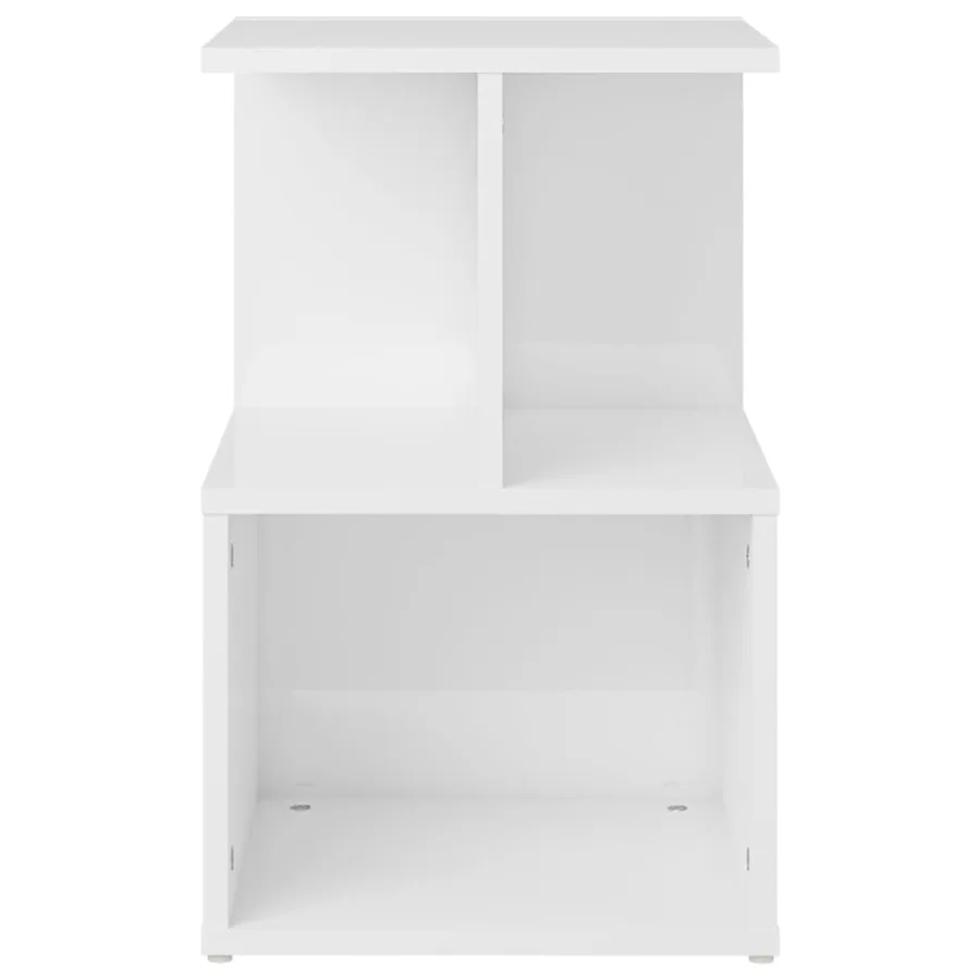 Tables de chevet 2pcs Blanc brillant 35x35x55cm bois ingénierie - 3