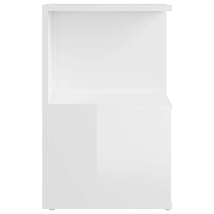Tables de chevet 2pcs Blanc brillant 35x35x55cm bois ingénierie - 4
