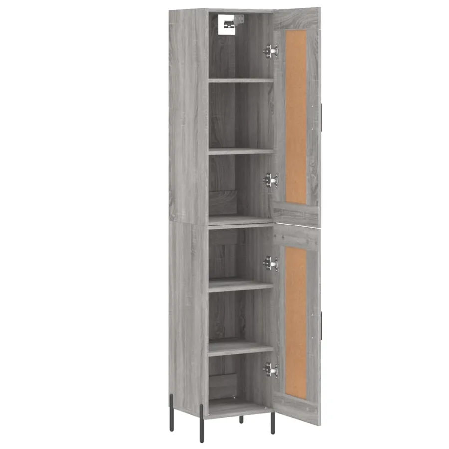 Buffet haut Sonoma gris 34,5x34x180 cm Bois d'ingénierie - 4