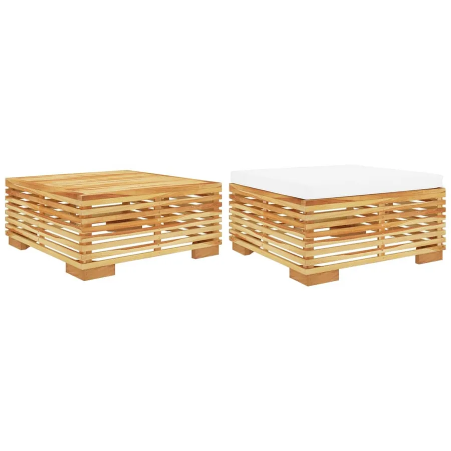Salon de jardin 2 pcs Bois de teck massif - 2
