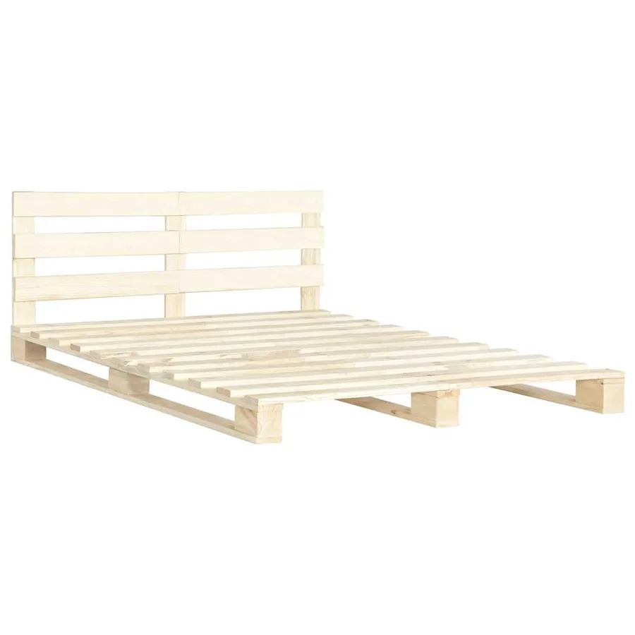 Cadre de lit de palette sans matelas bois massif pin 200x200 cm - 2