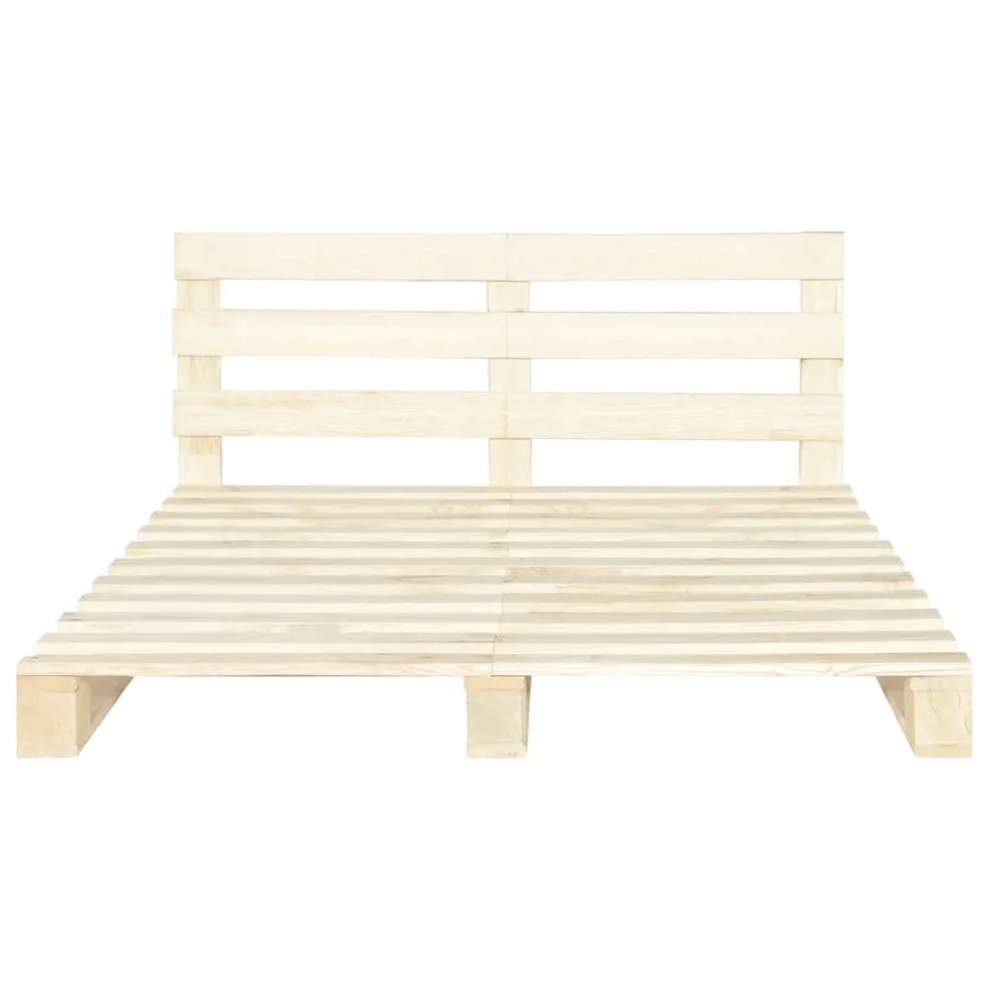 Cadre de lit de palette sans matelas bois massif pin 200x200 cm - 3