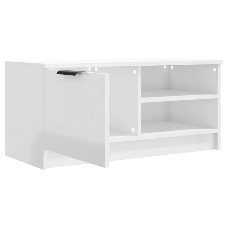 Meuble TV Blanc brillant 80x35x36,5 cm Bois d'ingénierie - 5