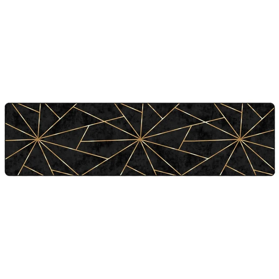 Tapis lavable noir et doré 80x300 cm - 2