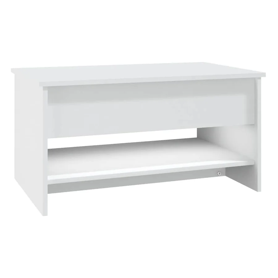 Table basse Blanc 80x50x40 cm Bois d'ingénierie - 5