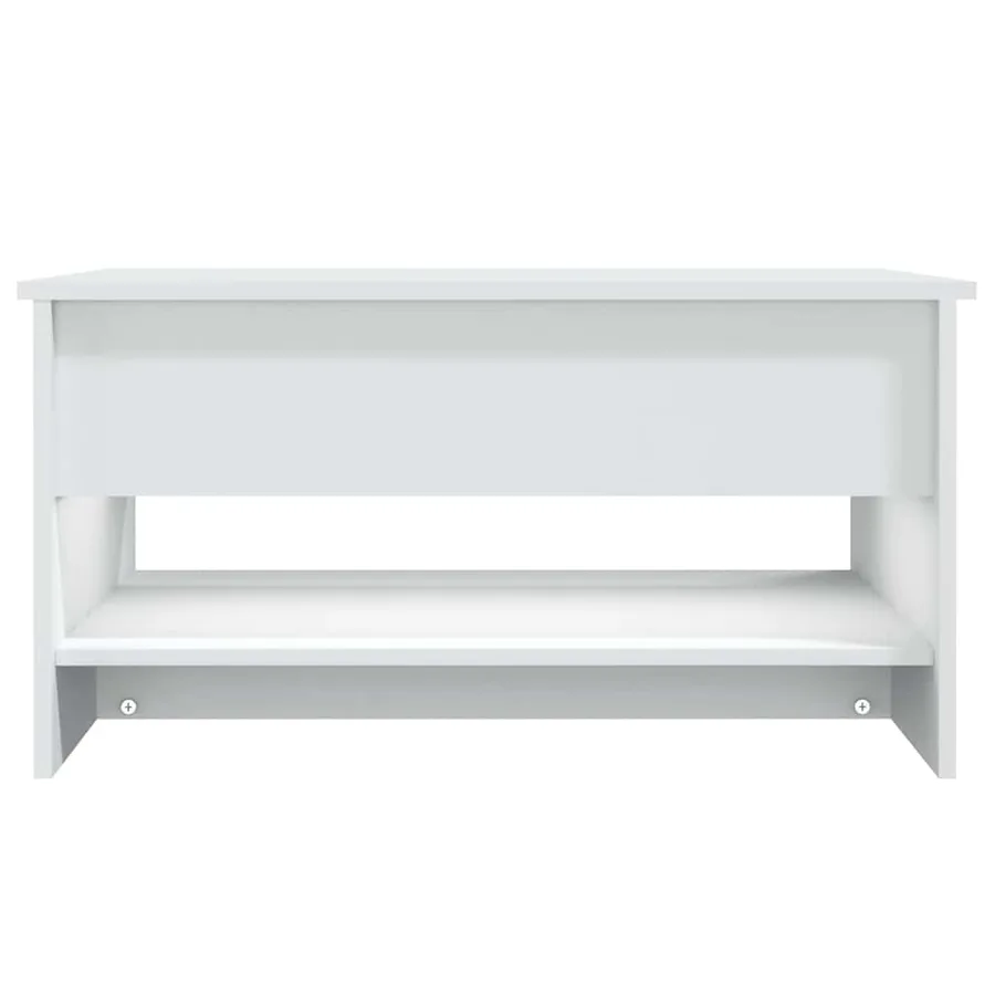 Table basse Blanc 80x50x40 cm Bois d'ingénierie - 6