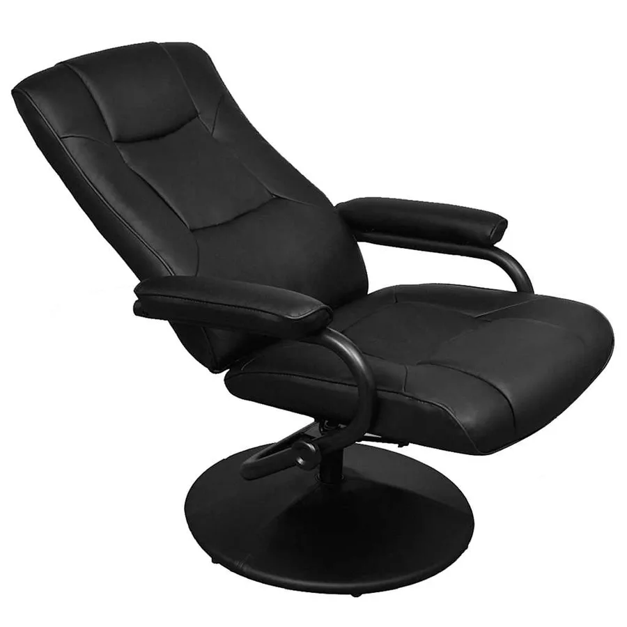 Fauteuil TV avec repose-pied Noir Similicuir - 2