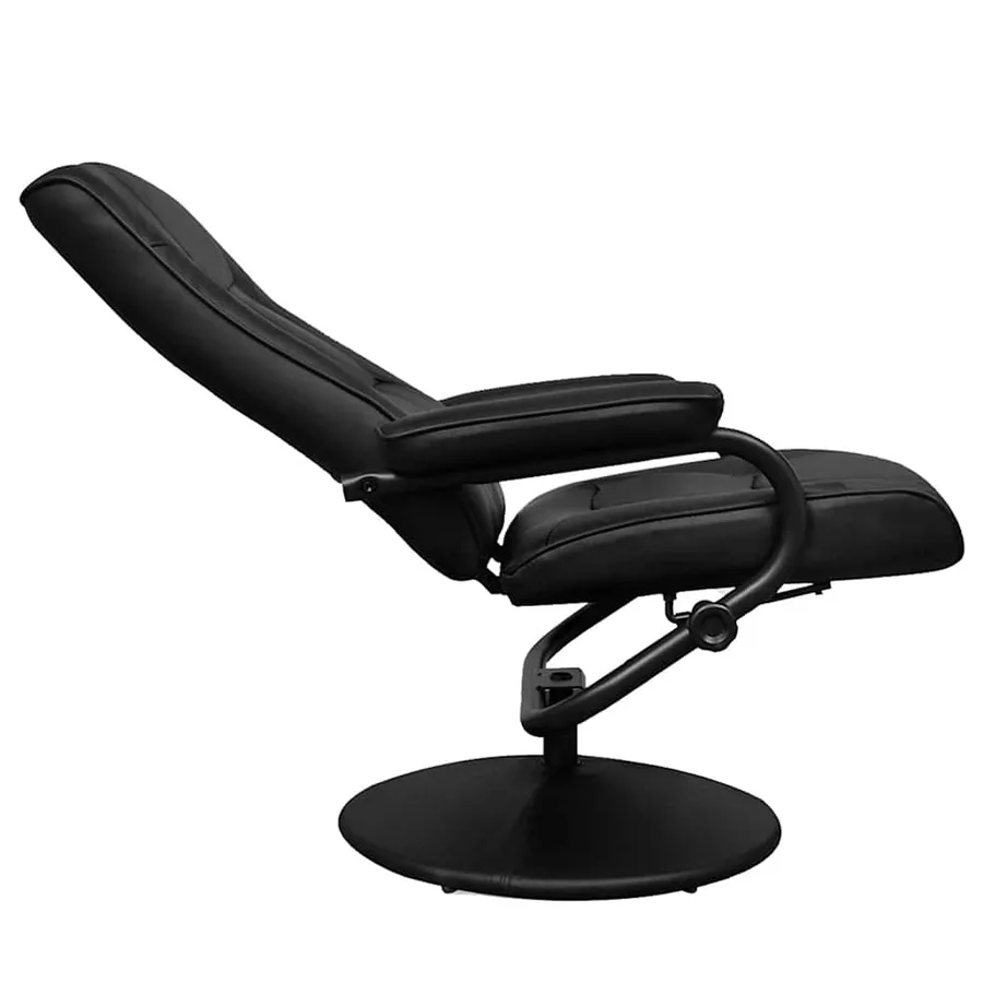 Fauteuil TV avec repose-pied Noir Similicuir - 4