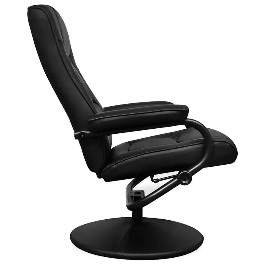 Fauteuil TV avec repose-pied Noir Similicuir - 5