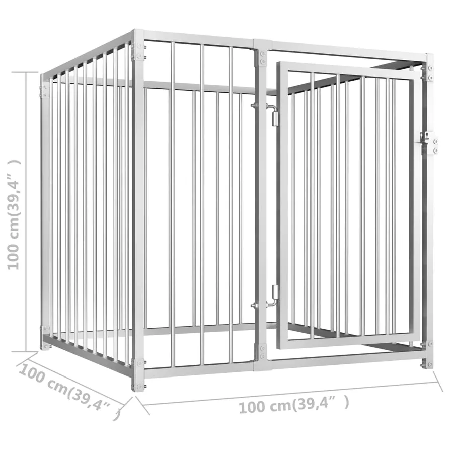Chenil d'extérieur pour chiens 100 x 100 x 100 cm - 6