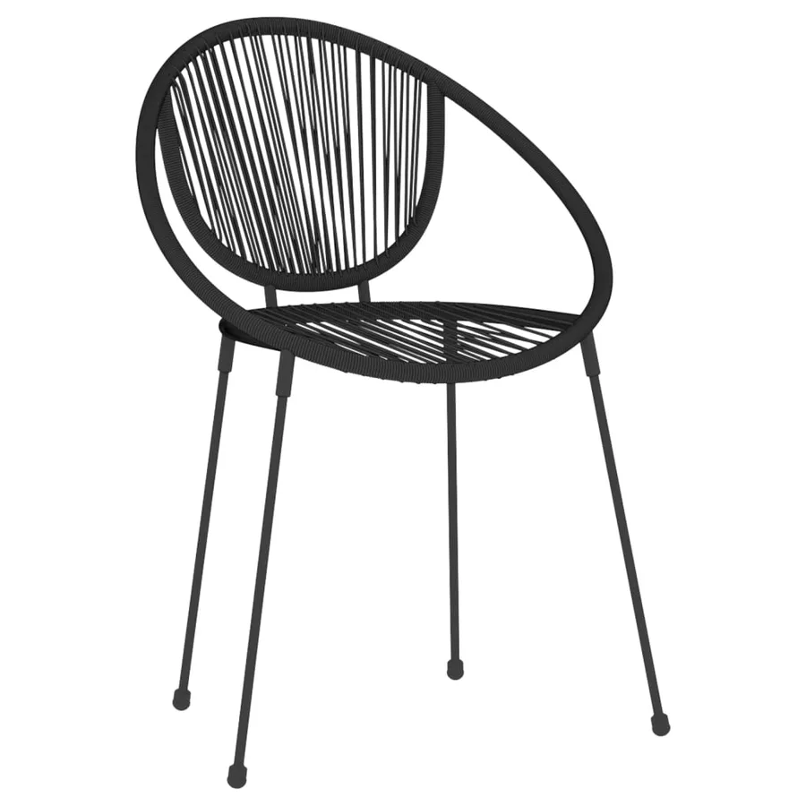 Ensemble à manger de jardin 5 pcs Noir - 4