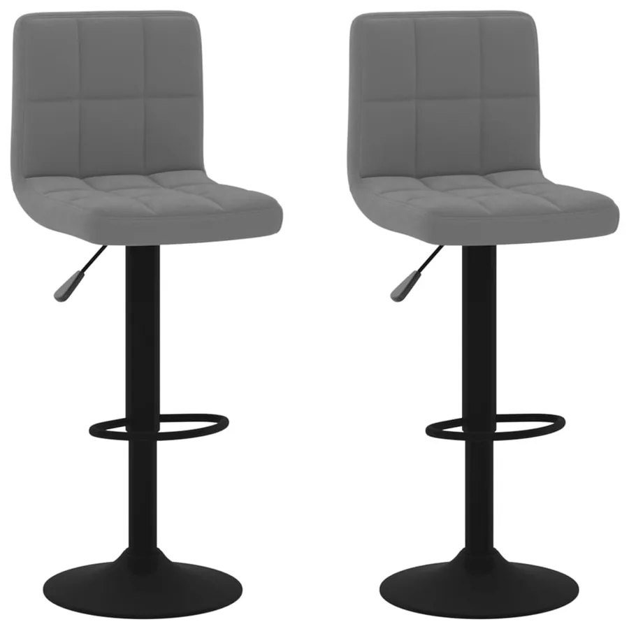 Tabourets de bar lot de 2 gris foncé velours - 2