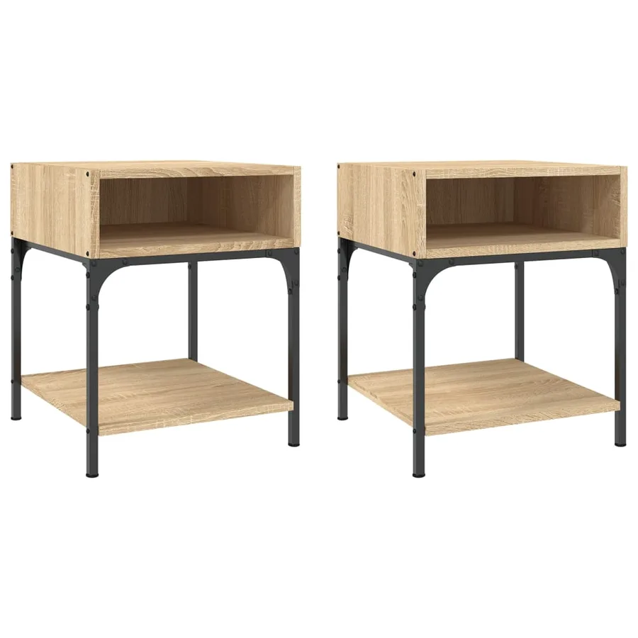 Tables de chevet 2 pcs chêne sonoma 40x41x50 cm bois ingénierie - 2