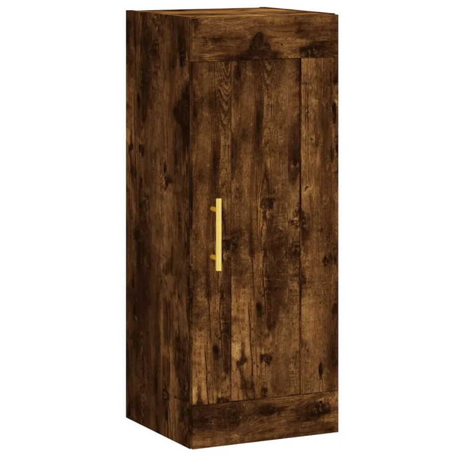 Armoire murale chêne fumé 34,5x34x90 cm bois d'ingénierie - 2