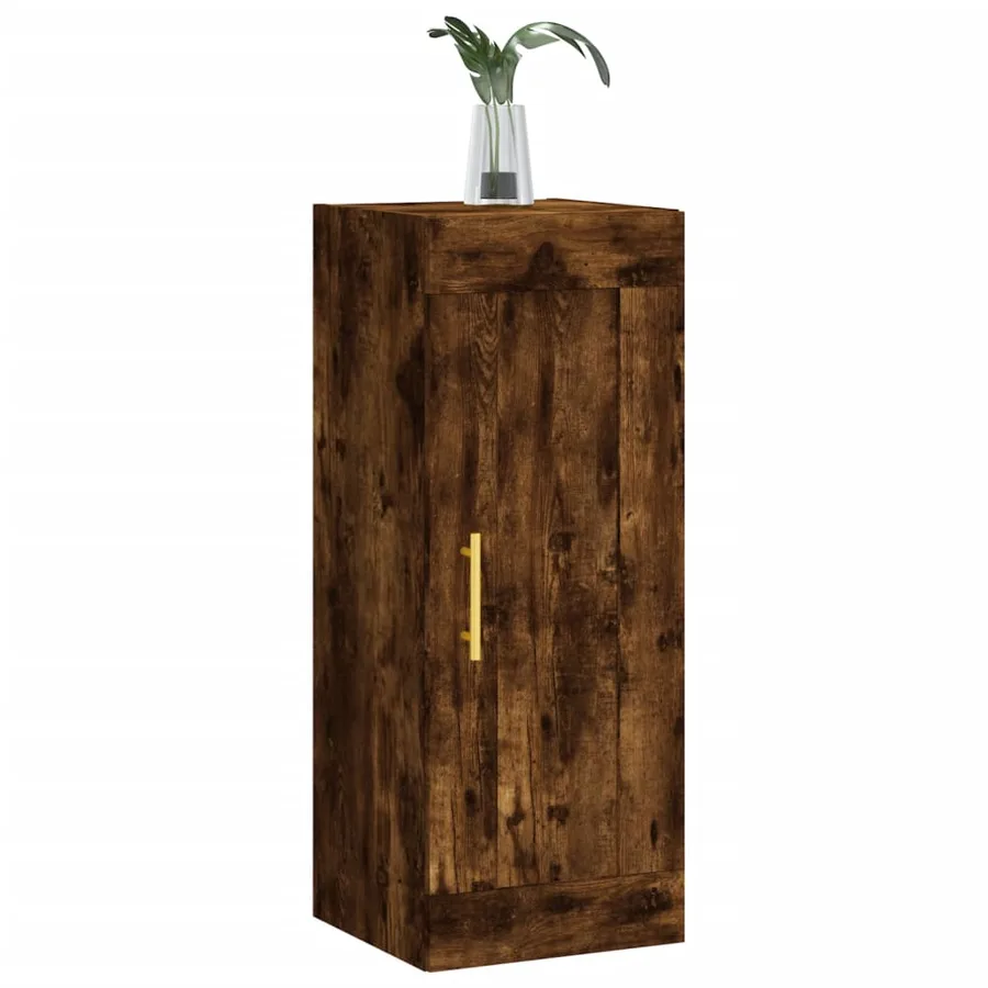 Armoire murale chêne fumé 34,5x34x90 cm bois d'ingénierie - 4
