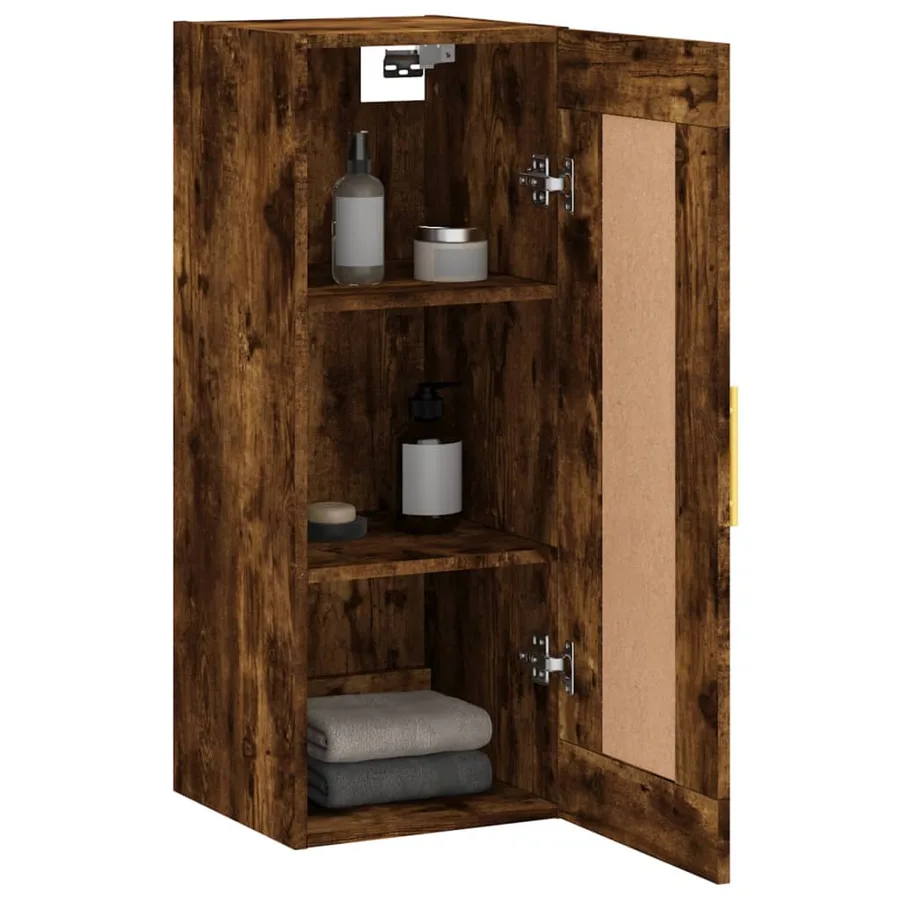Armoire murale chêne fumé 34,5x34x90 cm bois d'ingénierie - 5