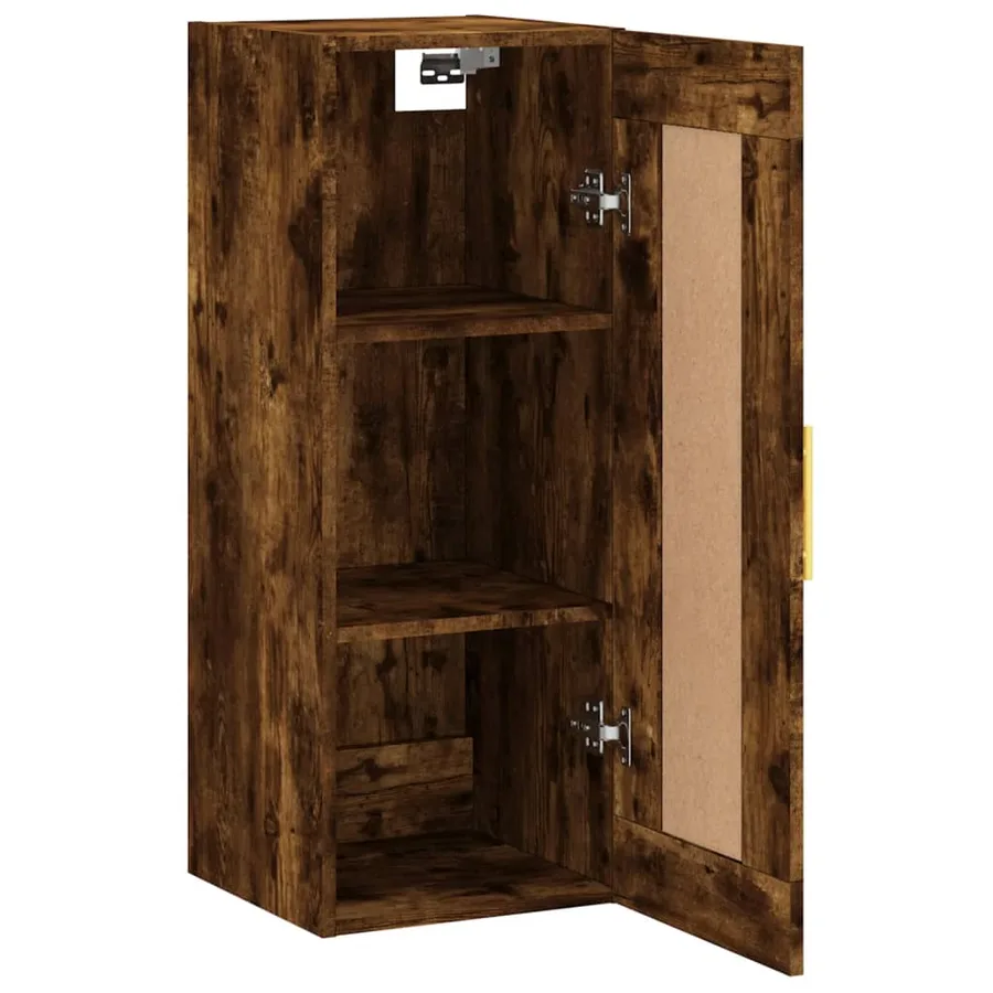 Armoire murale chêne fumé 34,5x34x90 cm bois d'ingénierie - 7