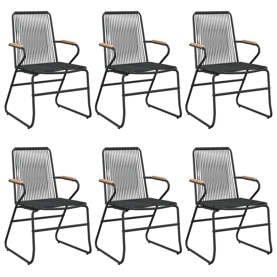 Ensemble à manger de jardin 7 pcs Noir Rotin PVC - 4