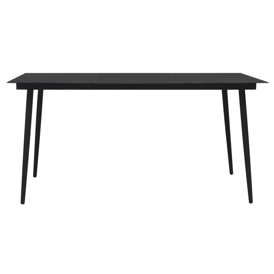 Ensemble à manger de jardin 7 pcs Noir Rotin PVC - 8