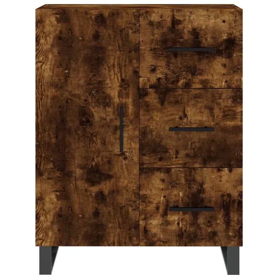 Buffet haut Chêne fumé 69,5x34x180 cm Bois d'ingénierie - 8