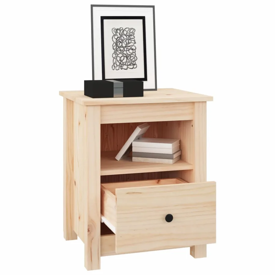 Tables de chevet 2 pcs 40x35x49 cm Bois de pin massif - 3