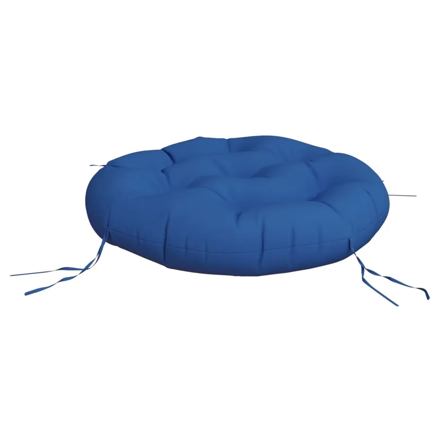 Coussin rond bleu royal Ø 60 x11 cm tissu oxford - 4