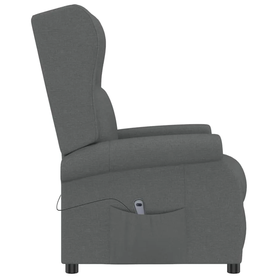 Fauteuil inclinable électrique à oreilles gris foncé tissu - 5