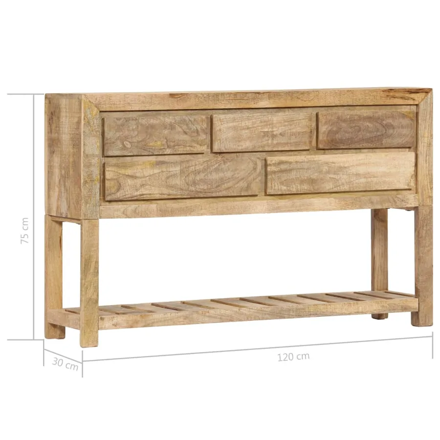 Buffet 120x30x75 cm bois de manguier massif - 8